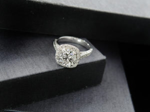 Princess Cut Halo Diamond Ring